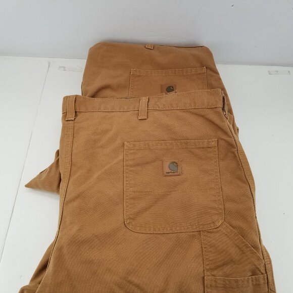 2 of CARHARTT Mens CARPENTER DUNGAREE FIT Brown/Khaki Work Pants 383-51 44x 30 - Picture 2 of 9